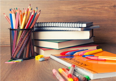  various school supplies